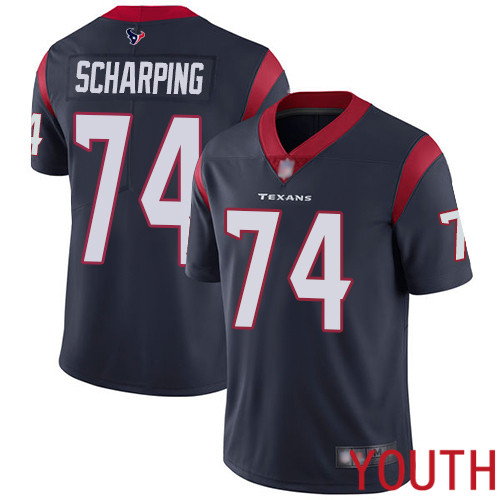 Houston Texans Limited Navy Blue Youth Max Scharping Home Jersey NFL Football #74 Vapor Untouchable->youth nfl jersey->Youth Jersey
